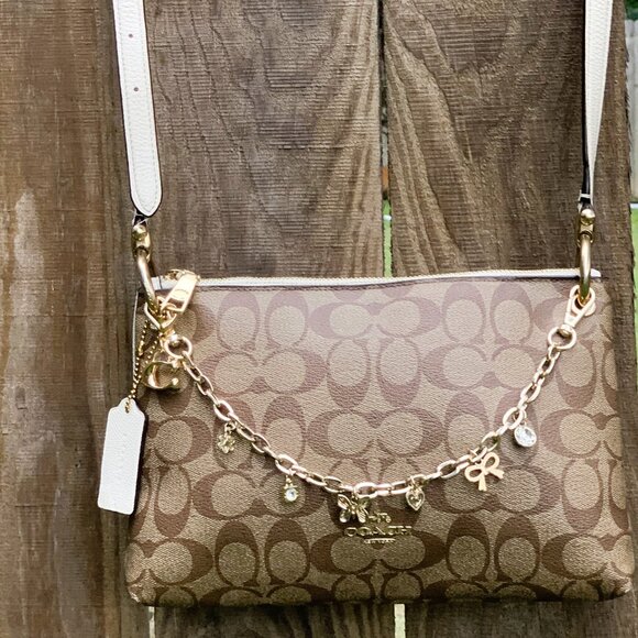 Coach Mia Crossbody Handbag in Leather & Signature Canvas - Picture 2 of 16